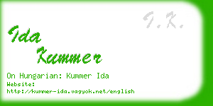 ida kummer business card